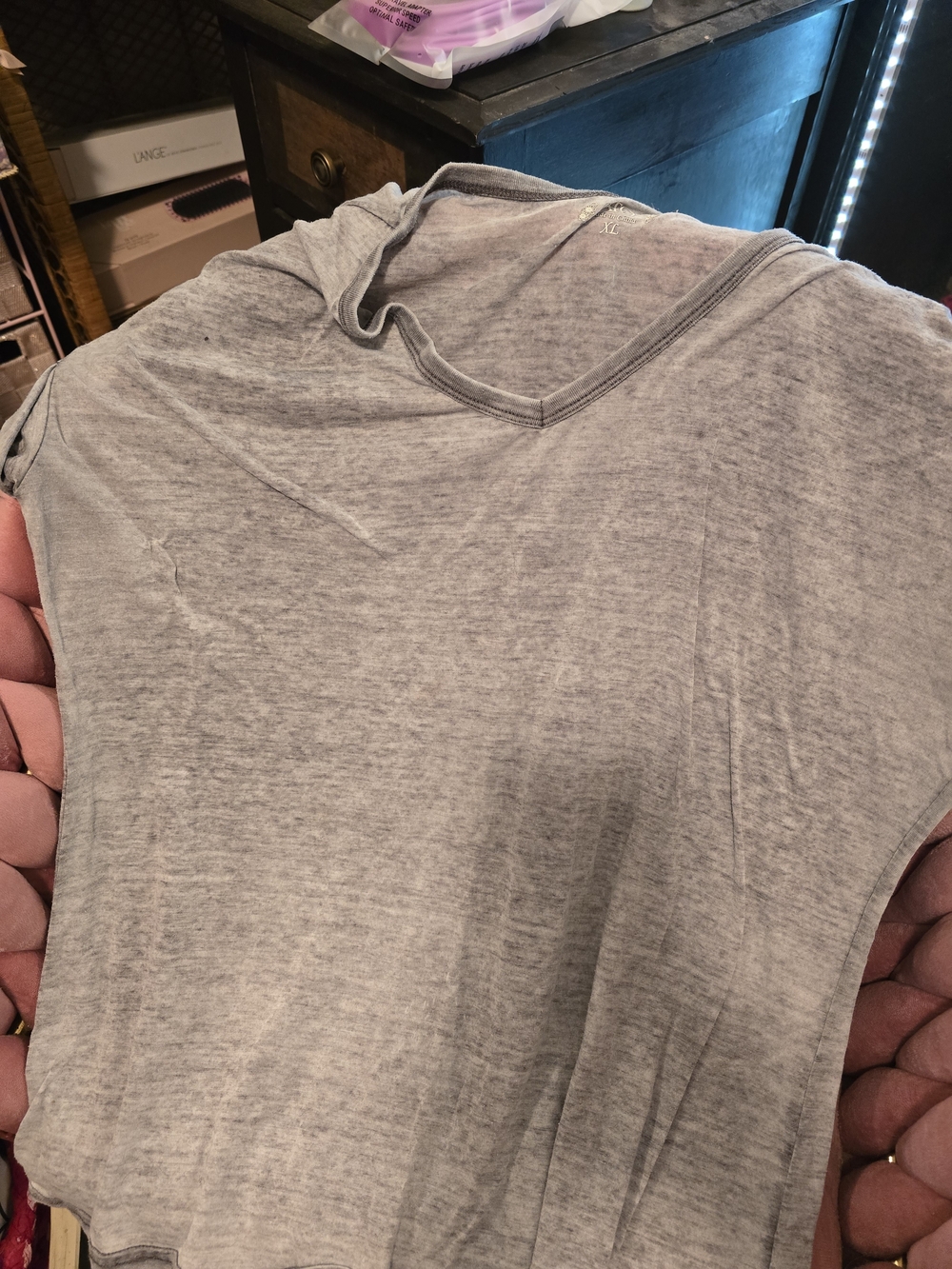 Cato Heather Gray Short Sleeve V-Neck Tee